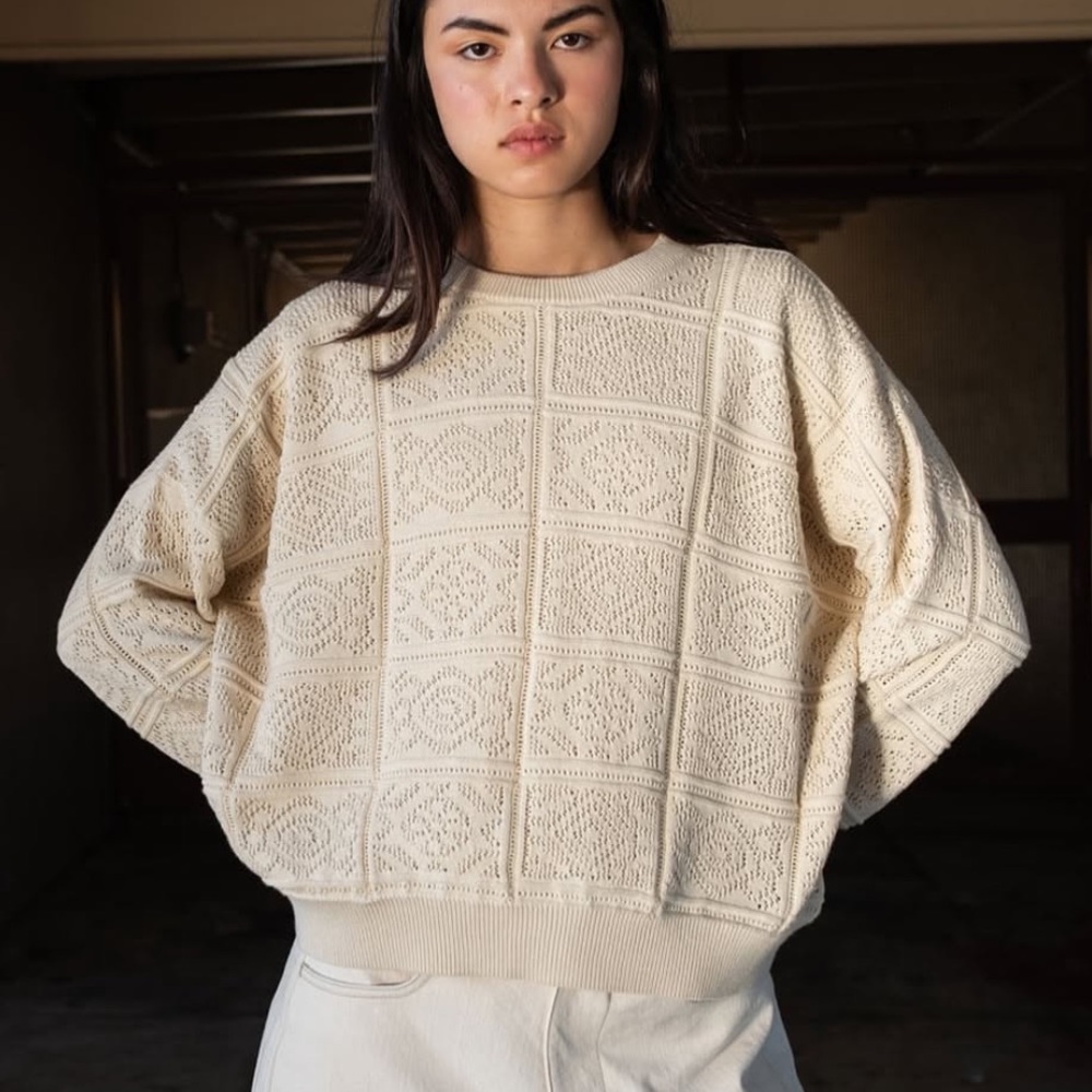 Micaela Greg Medium Lace Pullover Cream